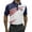 White, variant on Men's Patriotic Diagonal Star Stripe Polo Shirt, USA Flag Print Short Sleeve Casual Golf Top