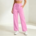 thumbnail image 5 of JOANKDMI Wide Leg Sweatpants Women with Pockets High Waisted Relaxed Fit Open Bottom Elastic Drawstring Waist Comfy Yoga Athletic Track Pants Workout Sweatpants Women, L-3XL, 5 of 7