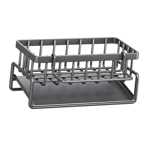 Sink Sponge Holder for Kitchen Sink, Sink Counter Organizer for Sponge, Dish Rags Brush, Soap Scrubber, and Utensils