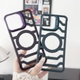 thumbnail image 4 of Frameless Magnetic Case for iPhone 13 Pro Max with Stand [Compatible with Mag-Safe] [ Lens Kickstand] Rugged PC Carbon Fiber Texture Heat Dissipation Slim Shockproof Phone Cover, Black, 4 of 9