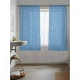 thumbnail image 3 of Blue Burlap Texture Curtains 72 Inch Length, Sheer Curtains for Bedroom Living Room Window Farmhouse Vintage Blue Rod Pocket Voile Drapes Kitchen Curtains Small Half Window 52"x72" 2 Panels, 3 of 7