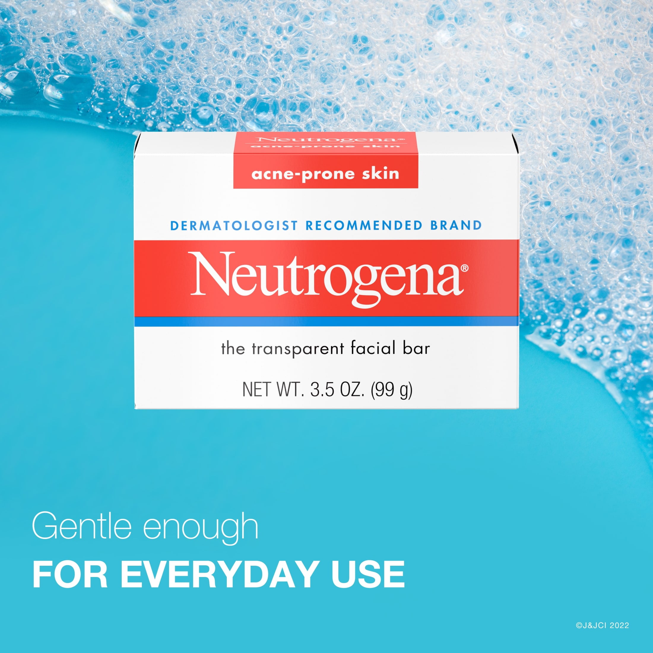 (2 pack) Neutrogena Acne Face Wash Bar, Acne Treatment for Acne-Prone Skin, Facial Cleanser, 3.5 oz