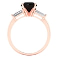 thumbnail image 4 of 2 ct Round Cut Natural Onyx Three-Stone Engagement Ring for Women in 18K Rose Gold, 4 of 5