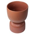 thumbnail image 2 of Mainstays 10”D x 13.5”H Round Ceramic Fulted Planter, Red, 2 of 9