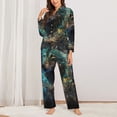 thumbnail image 2 of Fotbe Artistic Light Dot Wolf、 Pattern Long Sleeve Pajama Set for Women,Sleepwear Set,2-piece Loungewear Set,Soft PJs Comfy Nightwear with Pockets -X-Large, 2 of 7