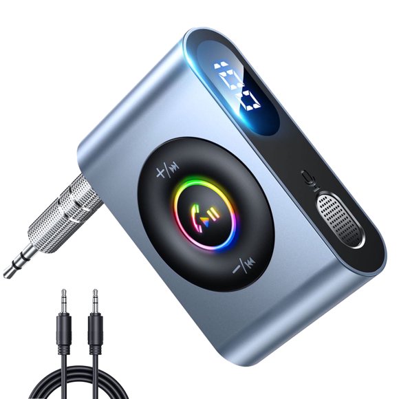 JOYROOM Bluetooth 5.3 Receiver for Car, Wireless Bluetooth Car Kit Audio 3.5mm Aux Adapter for Car, Home, Stereo Music Streaming, Speakers, Hands-Fre