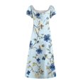 thumbnail image 4 of Icvfdpl Robes Chemises pour Femmes, Robe Fluide Ligne A avec Fente Latérale Ajustable Imprimé Usage Quotidien Soirée Sortie Printemps Automne Respirant Robe d'Été Décontractée pour Femmes, 4 of 5