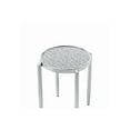 thumbnail image 2 of Benjara End Table with Tubular Rounded Legs and Frosted Glass Top, Silver, 2 of 5