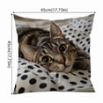 thumbnail image 4 of HAVELOR Cat Print Pillowcase, 17.73x17.73 in, Soft Cotton Fabric, Vibrant Long-Lasting Print, Adds Cute Warmth to Living Room or Bedroom(28,1pcs), 4 of 7