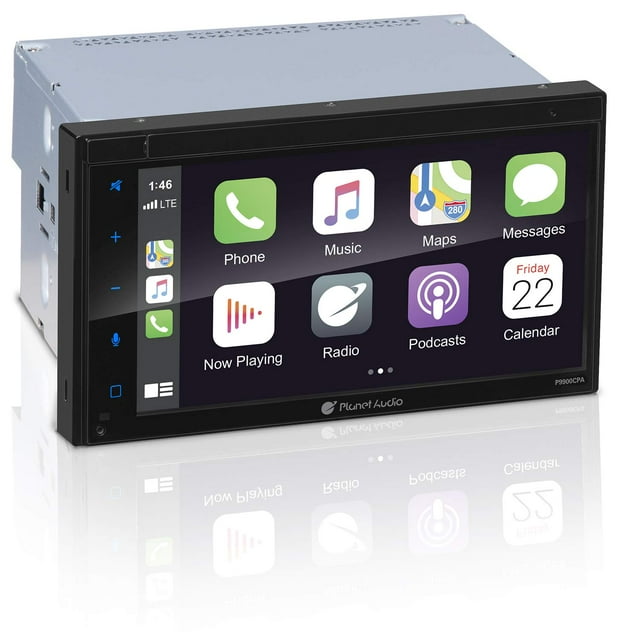 Planet Audio P9900CPA Apple Carplay Android Auto Reproductor multimedia para coche - Doble DIN, pantalla táctil LCD de 6,75 pulgadas, Bluetooth, entrada MP3-USB-Aux, radio de coche Am/FM, sin CD-DVD
