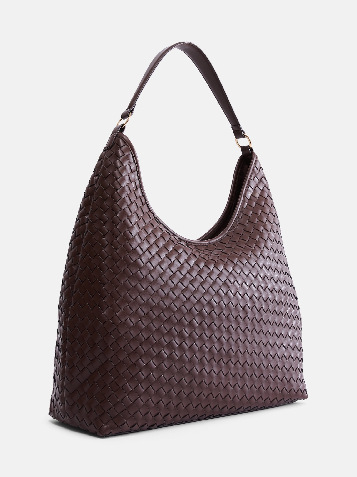 Scenario Women's Faux Leather Woven Hobo Shoulder Bag, Warm Chocolate
