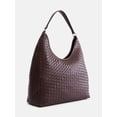 thumbnail image 2 of Scenario Women's Faux Leather Woven Hobo Shoulder Bag, Warm Chocolate, 2 of 6
