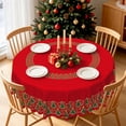 thumbnail image 2 of Nanqianyi Red Christmas Tree Round Tablecloth,60 Inch,Washable Table Cover for Holiday Dining Decor, 2 of 6