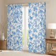 thumbnail image 2 of Manfei Girls Female Chic Floral Leaves Blackout Curtains Set of 2 (52x84 Each),Botanical Plants Window Curtains,Blue White Curtains and Drapes,Lightweight Room Decor, 2 of 6