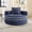 Blue, variant on Round Sofa Bed, Modern Memory Foam Sectional Couch with 3 Pillows, 2-in-1 Convertible Sleeper for Living Room, Apartment, Office, Dark Grey