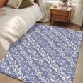 thumbnail image 4 of 3'x5' Rug for Living Room Bedroom, Blue Floral Washable Area Rugs Non-Slip Carpet Mats, Spring Flowers Pattern Plants Simple Vintage Indoor Low Pile Area Rug Runner for Kitchen, Mudroom, 4 of 8