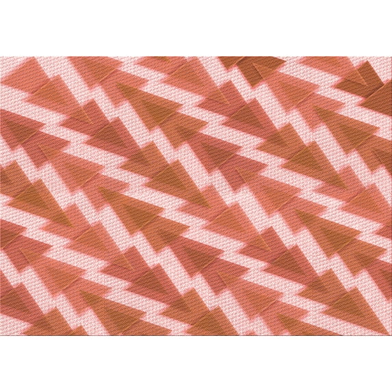 Ahgly Company Indoor Rectangle Patterned Orange Red Orange Area Rugs, 8' x 12'