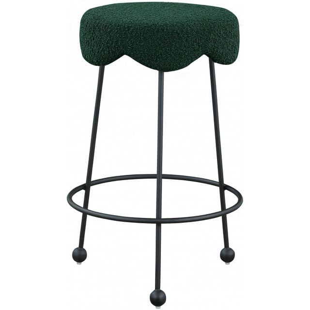 Tabouret de comptoir en tissu Fleur Boucle