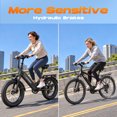 thumbnail image 6 of SAMEBIKE Electric Bike for Adults, 750W Peak Motor, 28 MPH, 48V 20Ah Removable Battery, 20"x4.0" Fat Tire E-Bike, Hydraulic Disc Brakes, 90-Mile PAS Range for Snow, Beach and Commuting, 6 of 9