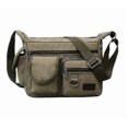 thumbnail image 1 of Men's Retro Canvas Messenger Bag, Outdoor Travel Large-capacity Casual Shoulder Bag, 1 of 5