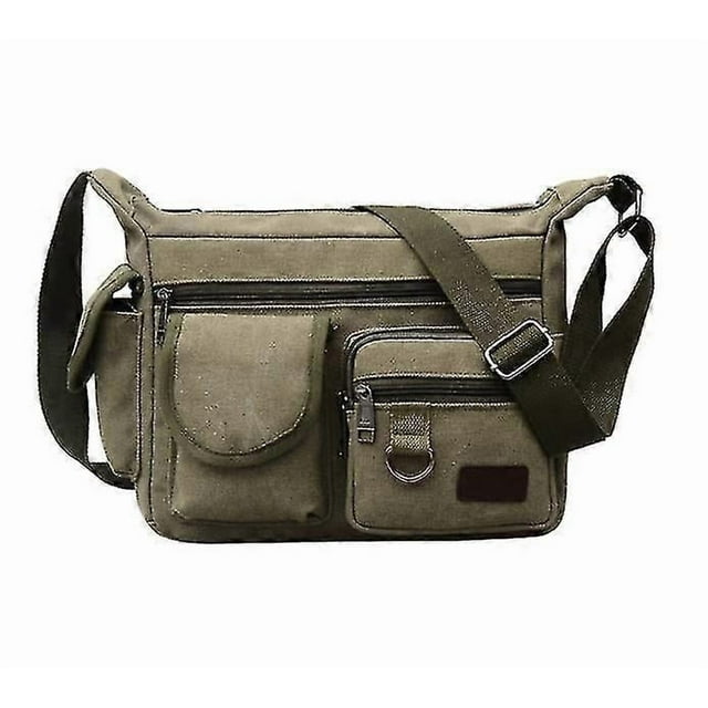 Men's Retro Canvas Messenger Bag, Outdoor Travel Large-capacity Casual Shoulder Bag
