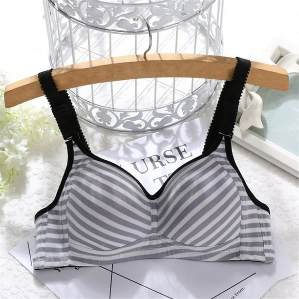 Pure Cotton Stripe Teen Girls' Bra Vest Style Underwear Without Steel  Support 