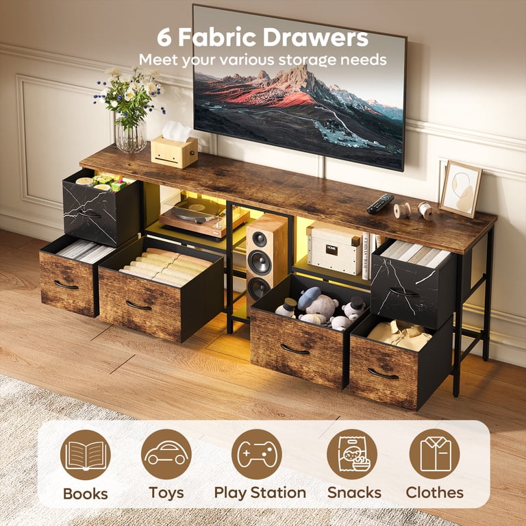 Bestier LED TV Stand for 70-Inch TV with 6 Storage Drawers photo 2