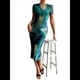 thumbnail image 2 of Vestido Ajustado con Cuello Redondo y Mangas para Mujer Verde S, 2 of 6