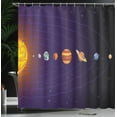 thumbnail image 3 of Ambesonne Astronomy Shower Curtain, Solar System Cartoon Sun, 69"Wx84"L, Indigo and Multicolor, 3 of 4