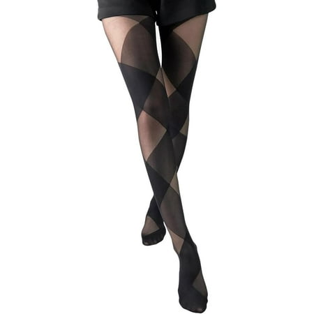 Zaoz Black Sheer Pattern Pantyhose Mesh High Waist Tights Sexy Patterned High Waist Stockings Women s Panty Hose with Design A418
