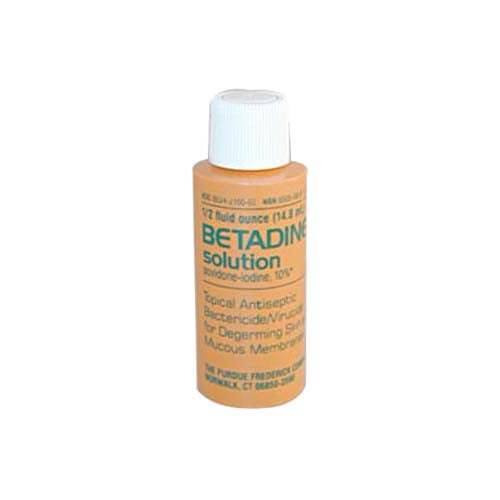 Betadine Solution Topical Antiseptic Bactericide Liquid 0.5 Oz