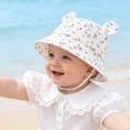thumbnail image 4 of NIEWTR (UPF50+) Baby Toddler Sun Hat - Girls Bucket Hat Wide Brim Adjustable Summer Beach Hat for Kids Boys Girls 0-8 T(A-Rose Gold,3-12 Months), 4 of 6