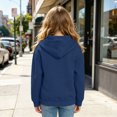 thumbnail image 6 of Staki Girls Lightweight Zip-Up Hoodie for Kids Soft Casual Hooded Sweatshirt 4-15Y(Navy,4-5 Years), 6 of 7