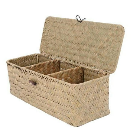 Toilet Paper Basket- 3 Plaid Rattan Basket- Jewelry Cosmetic Basket ...