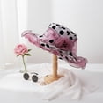 thumbnail image 4 of Vjnyvs Europe Style Sun Hat Women Organza Polka Dots Hat Wide Brim Floral Hat Elegant Spring Cap UV Protection Caps for Travel, 4 of 7