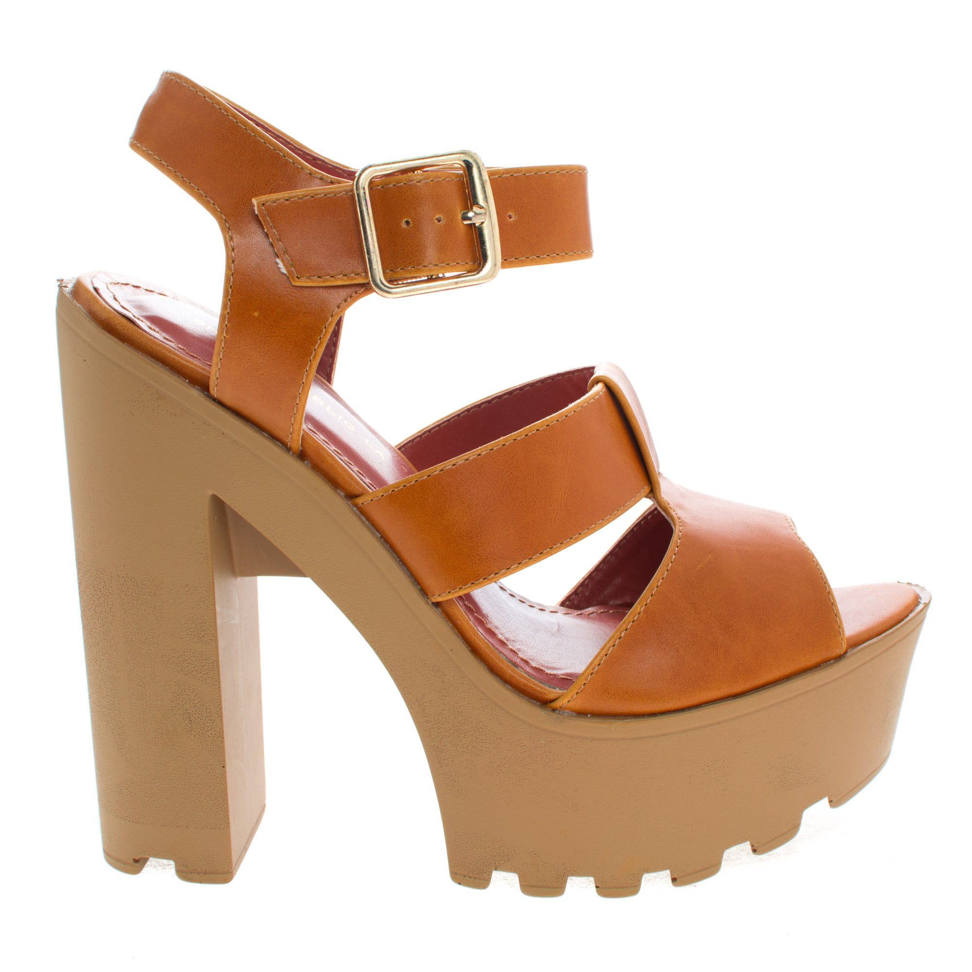 platform lug sole chunky high heel sandals