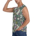 thumbnail image 3 of Fotbe Retro Bunny Floral Men's Camiseta sin Mangas Estampada para Hombres, Playera Casual para Gimnasio, Entrenamiento, Playa-Small, 3 of 7