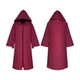 thumbnail image 2 of Hooded Cloak Unisex Role Long Cloak Gothic Costumes Outwear Solid Medieval Cloak Party Prop, 2 of 7