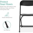 thumbnail image 6 of Wubio Set of 4 Plastic Folding Chairs, Portable Stacking Indoor Outdoor Seating for Home, Yard, Garden, Parties, Events w/Non-Slip Feet, 350lb Weight Capacity - Black, 6 of 8