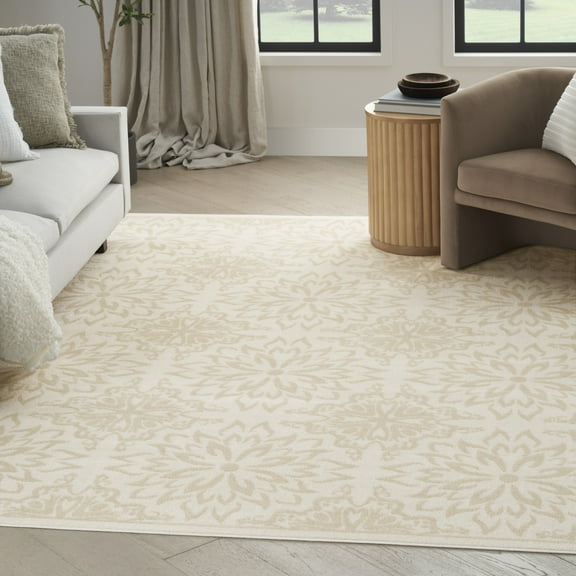 Nourison Jubilant 6' x 9' Ivory Beige Farmhouse Indoor Rug