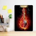 thumbnail image 6 of FMSHPON Guitar in Flames Clipboard Hardboard Wood Nursing Clip Board and Pull for Standard A4 Letter 13x9 inches, 6 of 7