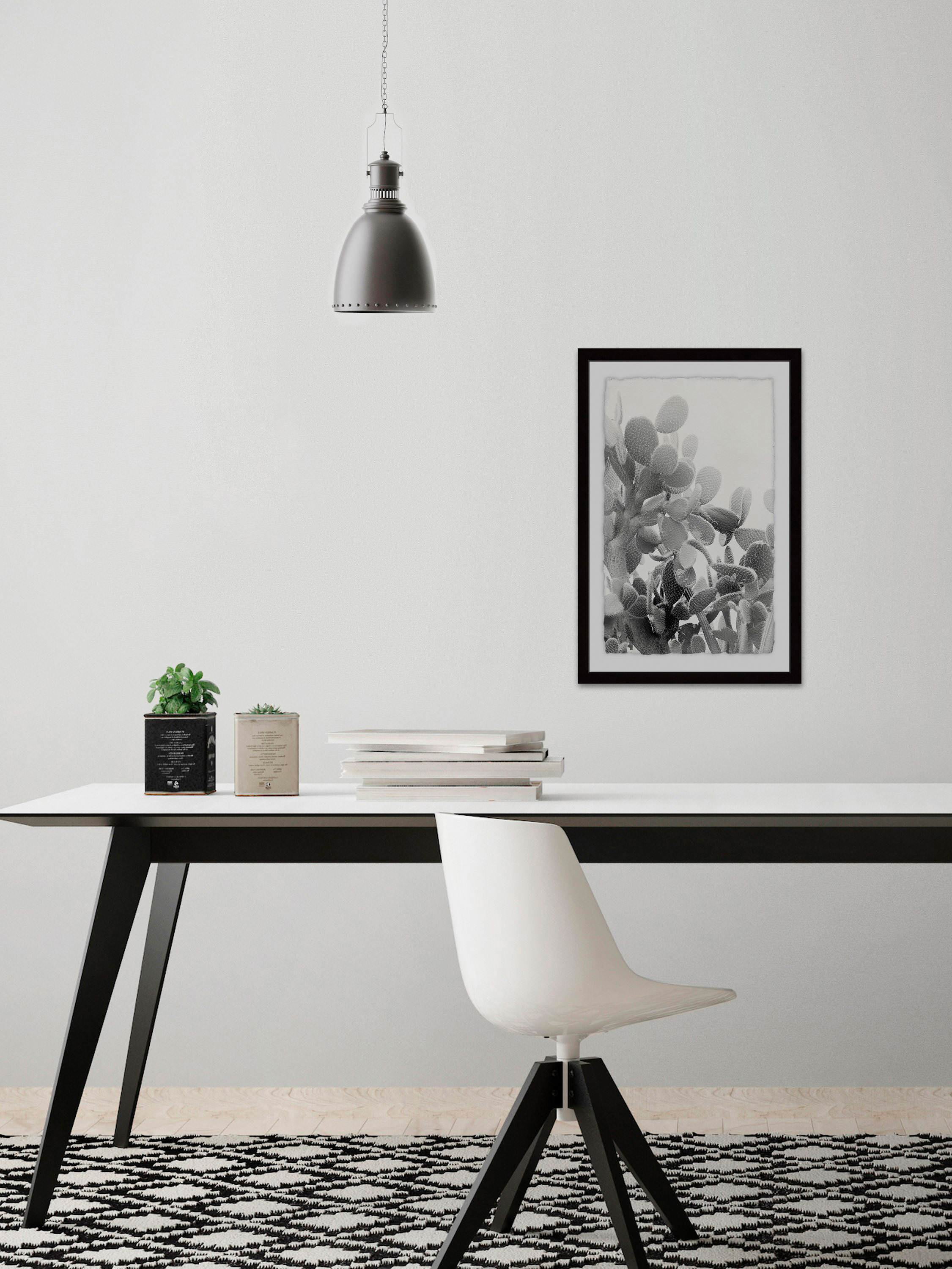 Round Succulent Stems Framed Painting Print