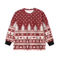 thumbnail image 4 of Xoenoiee Christmas Tree Reindeer Snowflake Heart Print Girls Oversized Sweatshirts Xmas Crewneck Side Slit Pullover Sweaters 2025 Fall Long Sleeve Tunic Tops Outfits, 7-8 Years, 4 of 7