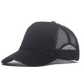 thumbnail image 1 of 1 piece Custom Logo Mesh Baseball Cap Men Summer Sunscreen Sun Visor Hat Text Design Women Adjustable Blank Trucker Caps black Adult, 1 of 6