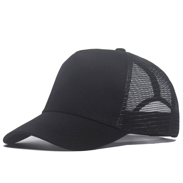 1 piece Custom Logo Mesh Baseball Cap Men Summer Sunscreen Sun Visor Hat Text Design Women Adjustable Blank Trucker Caps black Adult
