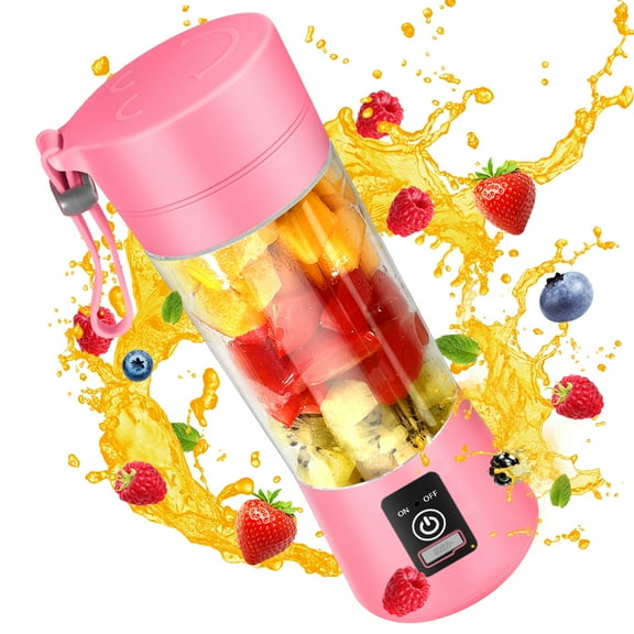 Hattyroom Portable Blender Personal Size Blender, 6 Stainless Steel Blades USB Rechargeable Cordless Blender for Shakes & Smoothies, BPA-Free Travel Blender Bottle for Gym, Office, Home Kitchen