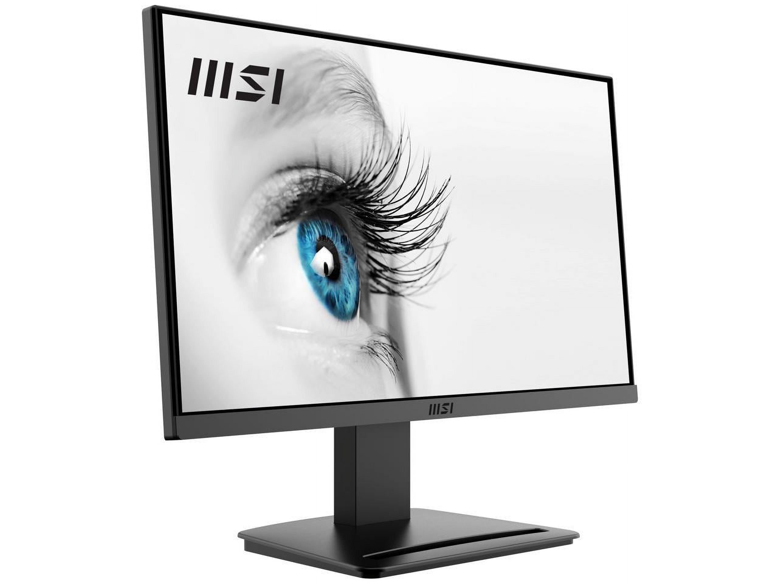 MSI PRO MP223, 22" VA 1920 x 1080 (FHD) Computer Monitor, 100Hz, Adaptive-Synch, HDMI, Video Port, VESA Mountable, Tilt, 1ms, Black