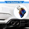 thumbnail image 2 of Unique Bargains Slant Dual Exhaust Tip 2.4" Inlet 4.9" Outlet 6.3" Length Universal Stainless Steel Burnt Blue, 2 of 8