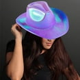 thumbnail image 5 of Censtreet LED Light up Cowboy Hat Glow in The Dark Cowgirl Hats Party Festival Colourful Cowboy Hat, 5 of 5