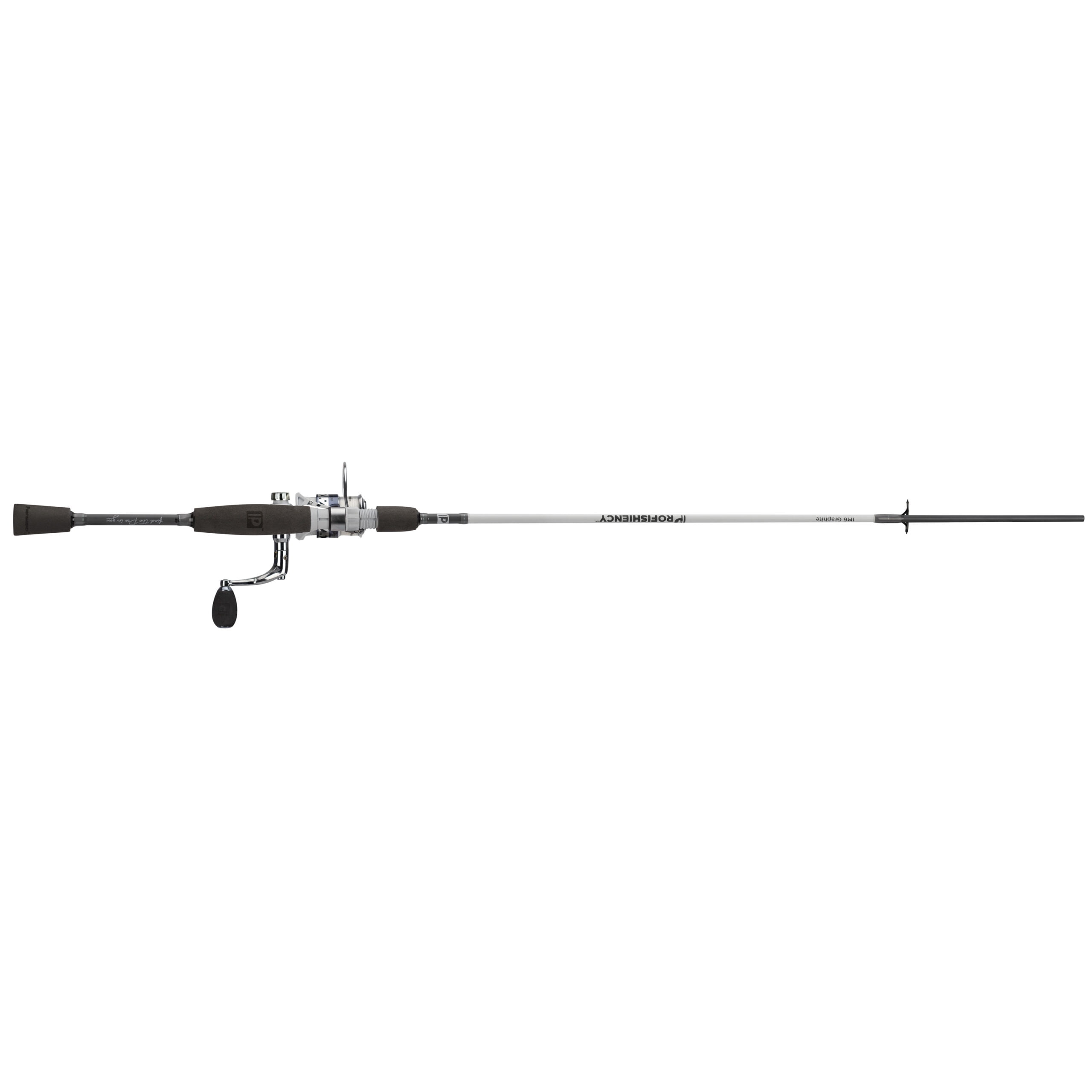 ProFISHiency Grey and White Fiberglass 5ft 8in Medium Graphite Spinning Fishing Pole Combo